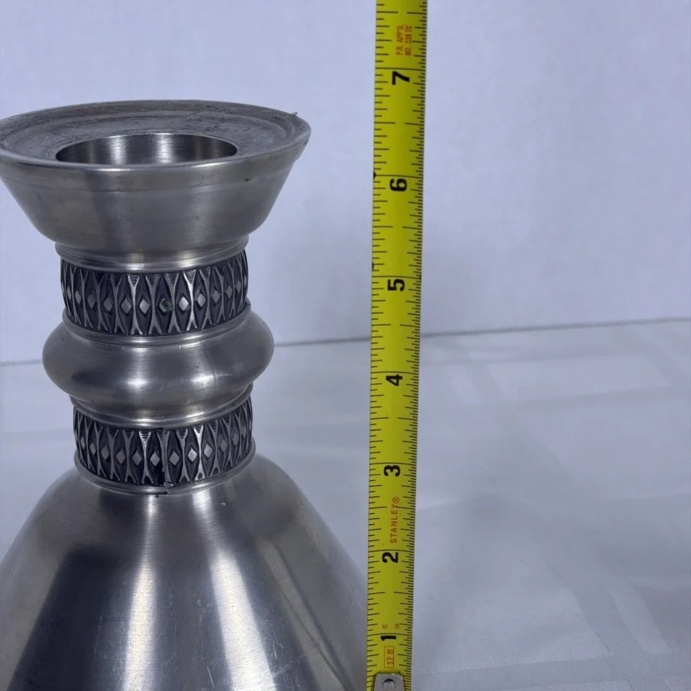 Vintage Set of 3 Måstad Norway Silver Pewter‎ Taper Candlestick Candle Holders
